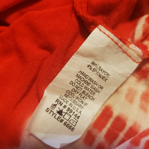 LAPIS Orange/ Ivory Tie Dye Lg. Dress-S-NWOT - Picture 4 of 11